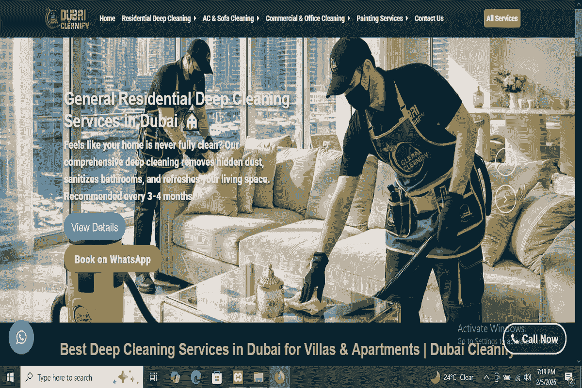 Dubai Cleaning Services Website